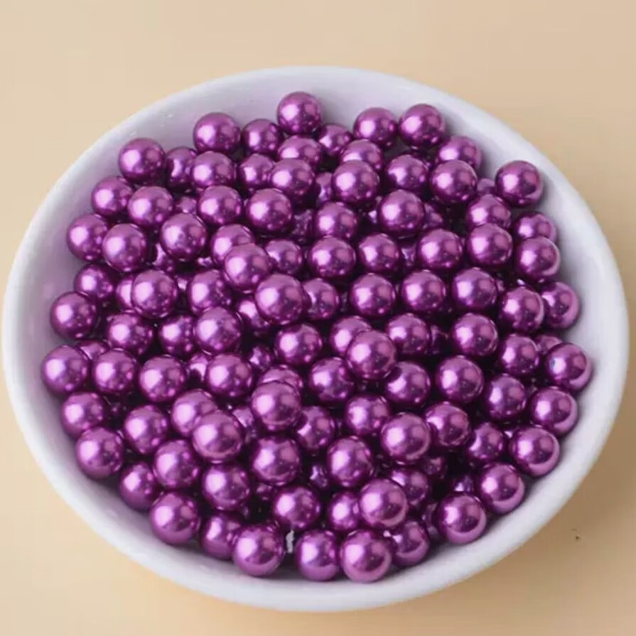 无孔纯白珍珠圆珠衣服装饰珠子DIY手工abs珍珠材料饰品配件散金珠 宝蓝色无孔abs珍珠10毫米一包1000颗