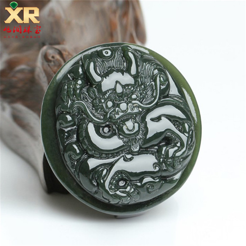 旭润珠宝 天然和田玉青玉皮带扣腰带扣 男款和田青玉图腰扣腰牌腰挂件