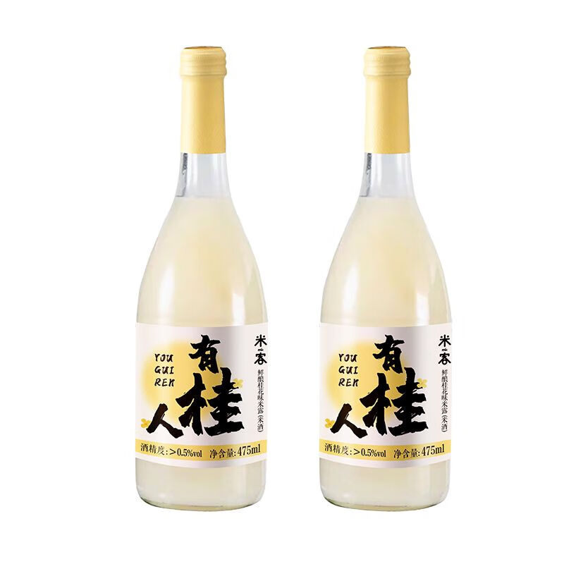米客（MIK）米露米酒糯米酒桂花味米酒低度果酒蜜桃米釀甜酒釀475ml 桂花味味475ml*2瓶裝