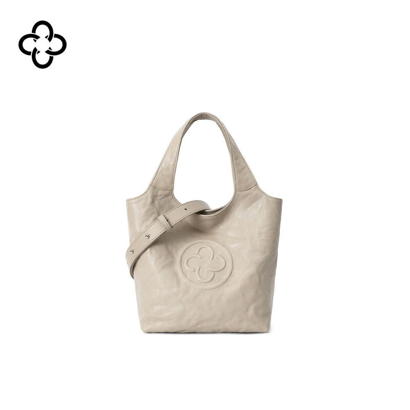 CASSILE卡思樂(lè )小菜籃包水桶包粉色2025新款感褶皺斜挎包手提包 羊脂白(高品質(zhì))