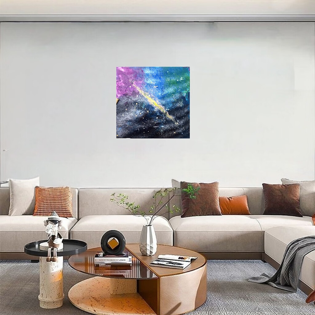 现代简约北欧抽象画星空流星宇宙太阳系装饰画挂画客厅书房酒店画