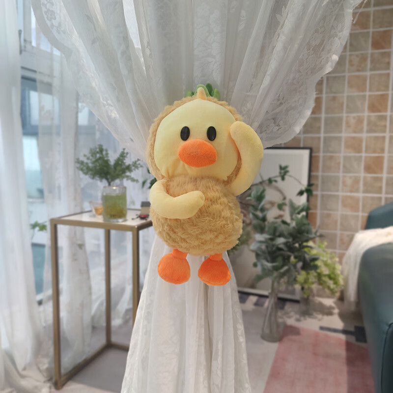 卡通窗帘扣树脂插扣便捷免打孔纱帘绑带弹力扣绑窗帘的 菠萝鸭插扣1只