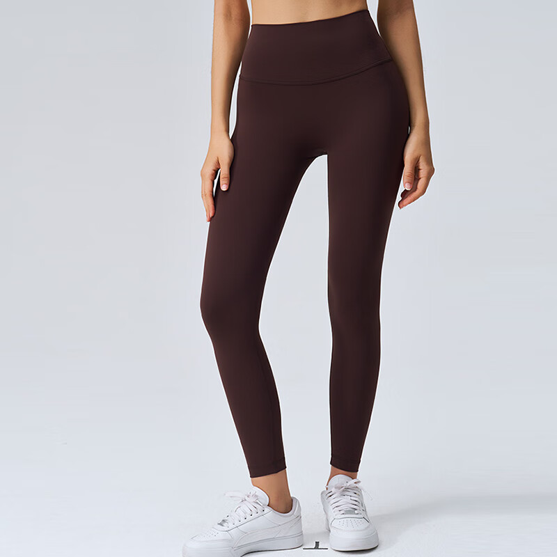 猫人女士瑜伽裤高腰收腹提臀九分裤青春版裸感瑜伽裤 【裸感提臀款】蓝柳色 XL 推荐【125-145斤】