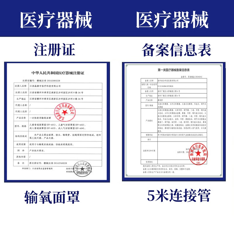 瑞贝松吸氧面罩医用成人儿童家用氧气面罩制氧机氧气瓶通用输氧罩 2件套:吸氧面罩1+5米延长管1 (2套装)-诚