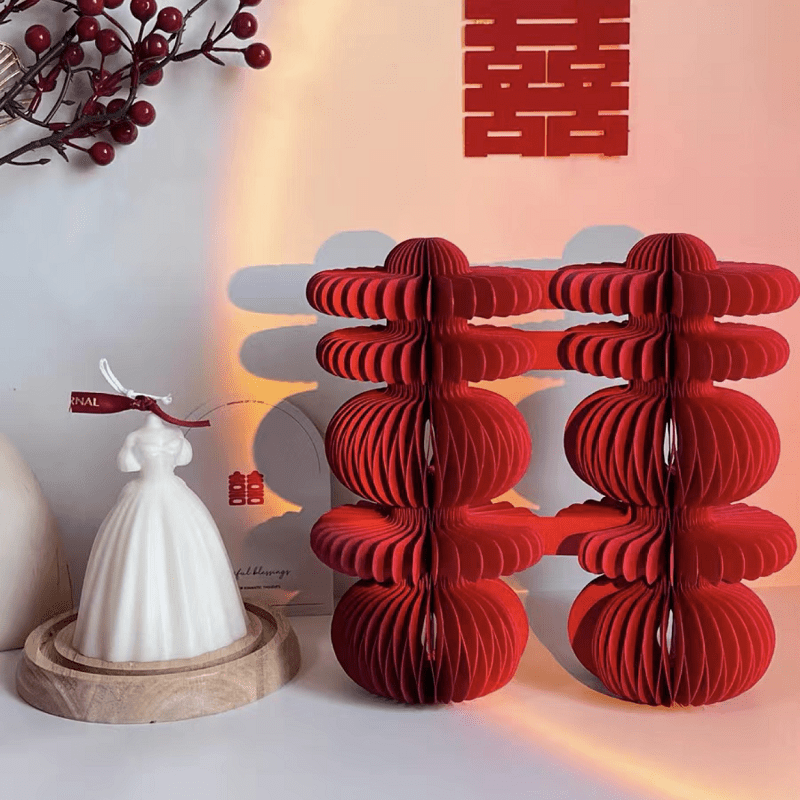 OYKTN网红喜字蜂窝立体摆件婚房装饰新婚结婚礼物 【30厘米】立体蜂窝喜摆件1个