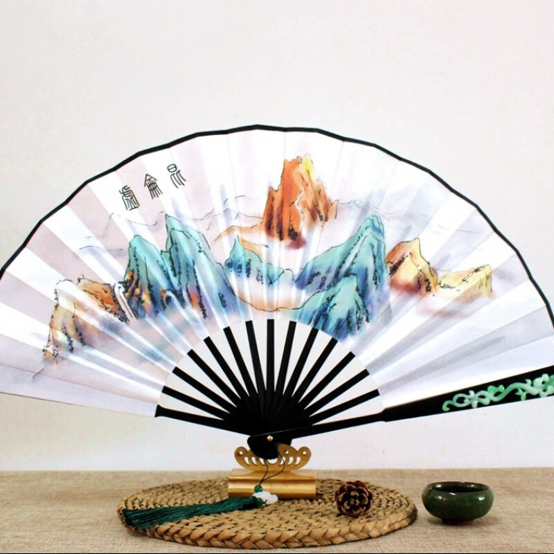 玉清昆仑扇 天汉汉服折扇寸玉清昆仑玉虚扇纸扇三生三世道具古风 注意