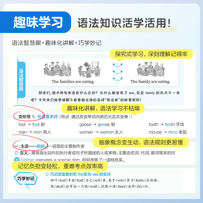 星火英语小学英语语法每日一学每日一练小学语法专项训练题语法练习册语法专练精讲精练小学英语语法一本通语法知识点大全汇总语法书全国通用 小学英语语法每日一学每日一练