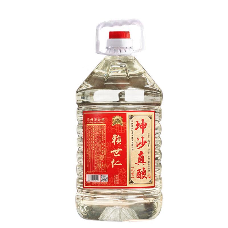 赖世仁贵州酱香型白酒足10斤桶装高粱酒泡药酒果酒粮食酒送礼酒53度酱酒 53度 5.4L 1桶 礼赞5.4升【坤沙真酿】