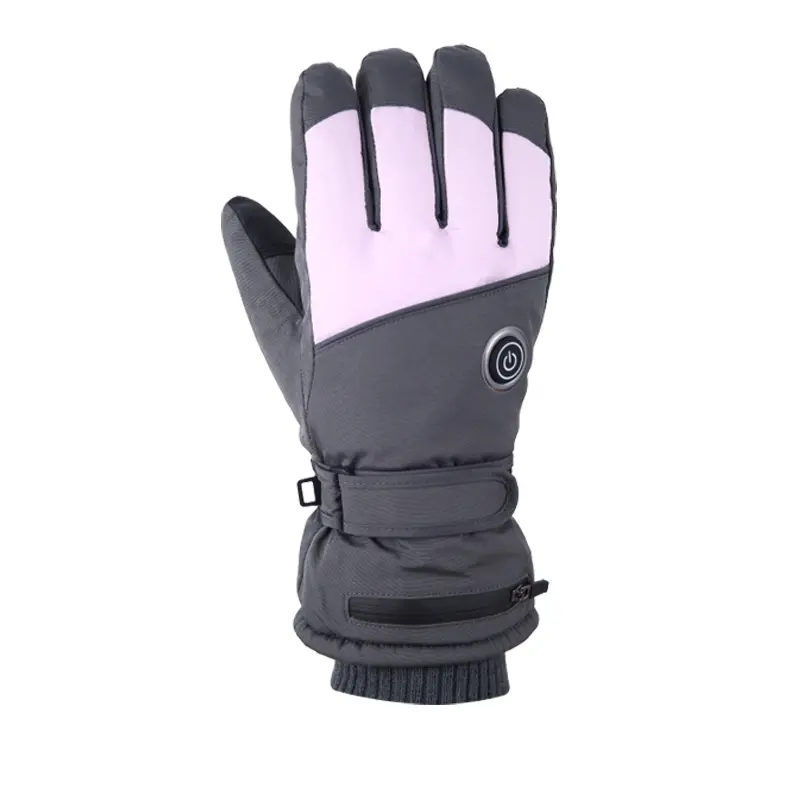 焱护电加热可充电智能调温保暖摩托骑行发热手套通用冬天骑车滑雪 典雅黑【2个锂电池+充电器】全掌发热