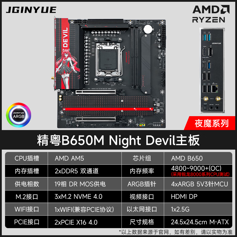 精粤 B650M NIGHT DEVIL DDR5 图 3