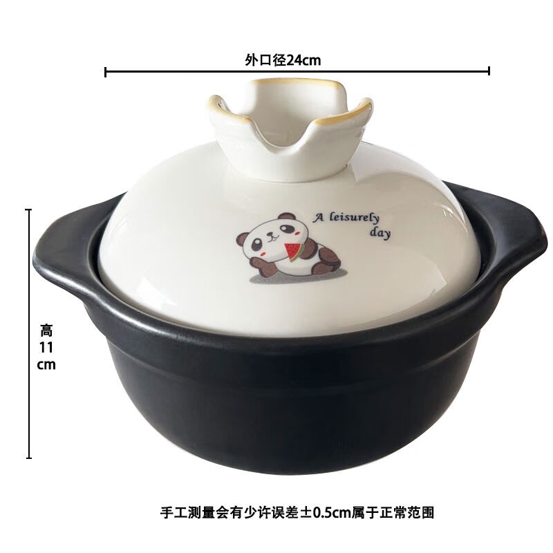 接运猫砂锅炖锅家用燃气小号陶瓷煲汤锅耐高温瓦罐煤气灶专用煲仔饭沙锅 1ml 亏本小熊3点8L无