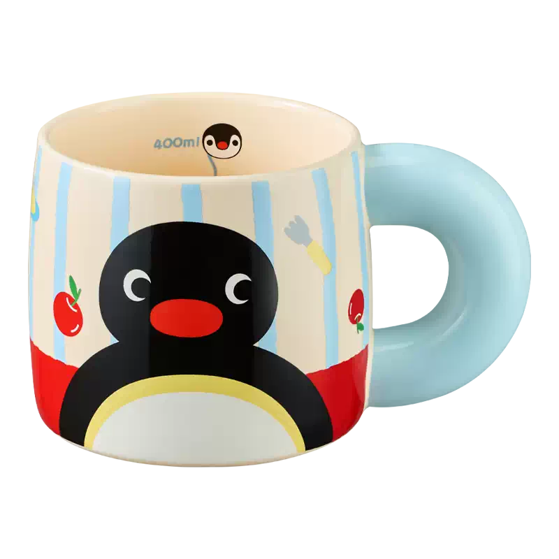 咏幻会员精选   PinguIP授权陶瓷大手马克杯礼盒装 Pingu大手马克杯460ml彩盒