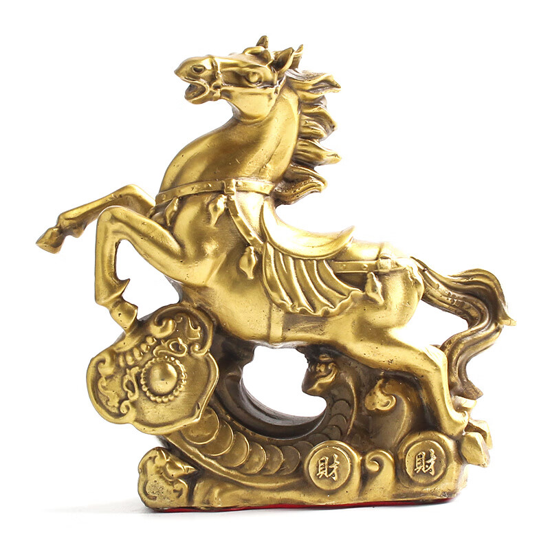 玄友如意马上有财摆件赤兔马形饰品马上发财金属铜马有钱金马