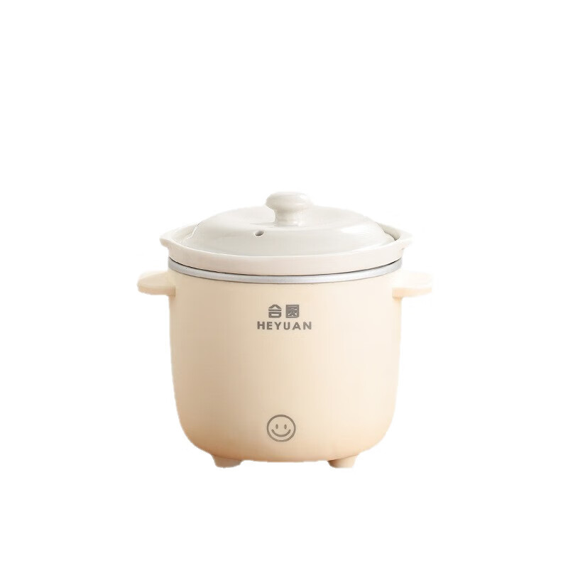 米栗熊合圆小电炖锅陶瓷炖锅煮粥煲汤婴儿辅食锅家用宿舍电炖锅电饭煲 0.7L