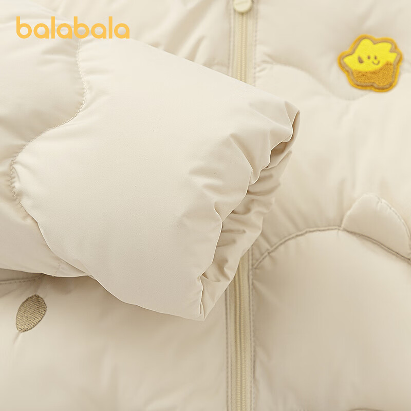 巴拉巴拉(BALABALA)【商场同款】童装男童羽绒服假两件外套恐龙2025新款冬装 浅卡其50307-白鸭绒 80 充绒量45g