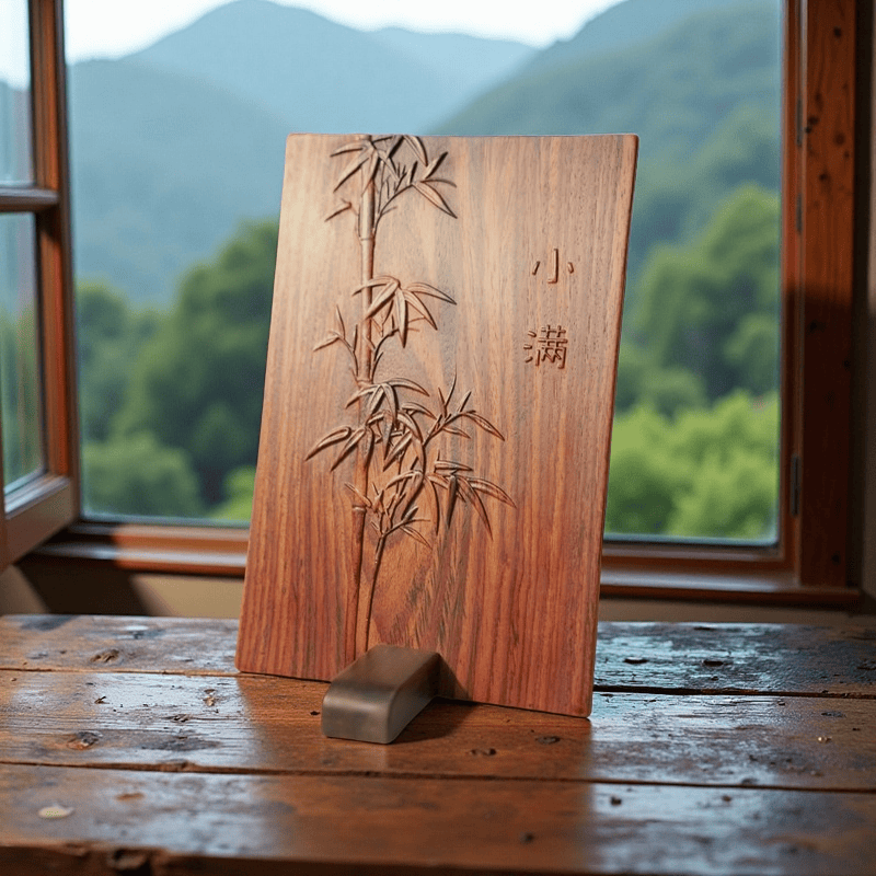 言吾臻境小满竹意国标红木桌面艺术品摆件家居书房茶室装饰送领导长辈礼物