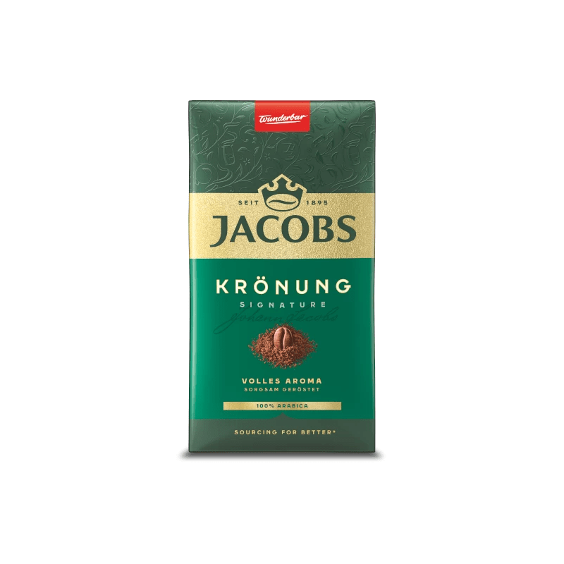JACOBS德国雅各布Jacobs Kronung研磨烘培过滤咖啡粉阿拉比卡纯黑0糖0脂 原味500克粉