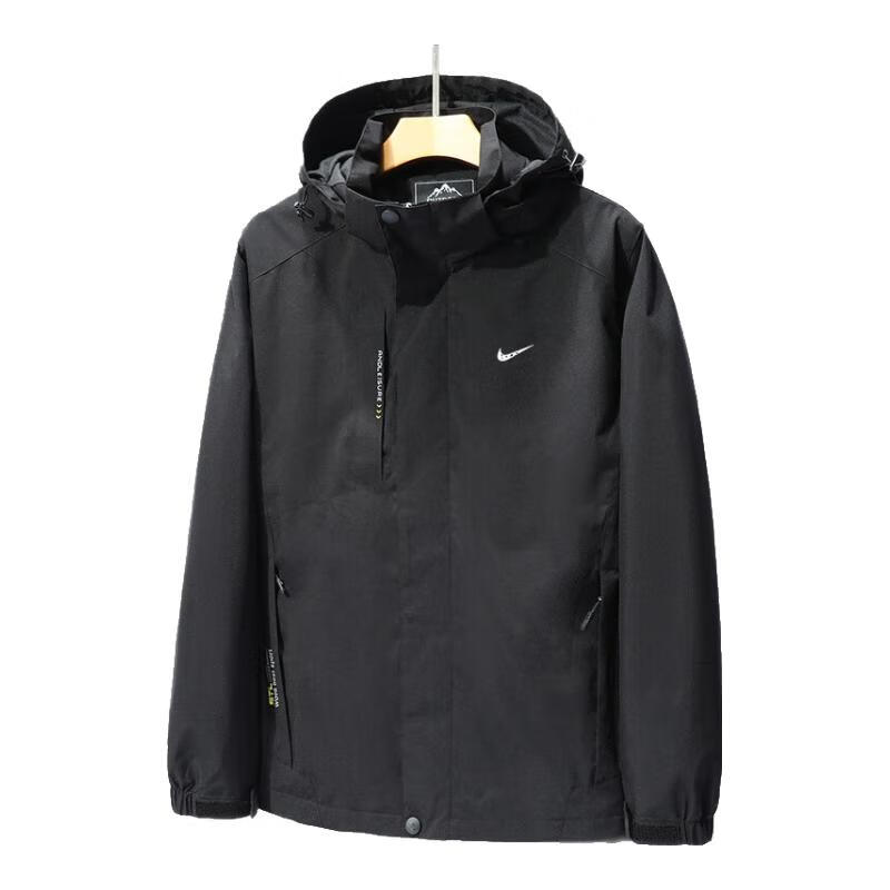 冲锋衣男春秋冬季外套2025新款户外大码三合一可拆卸登山防风夹克 559黑色【单层】 7XL【240-260斤】