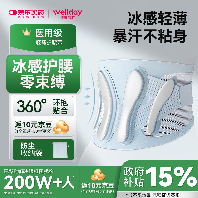 维德(WELLDAY)医用护腰带腰部支撑腰间突出腰部腰部固定器WP04A加大号(XL) 京东折扣/优惠券