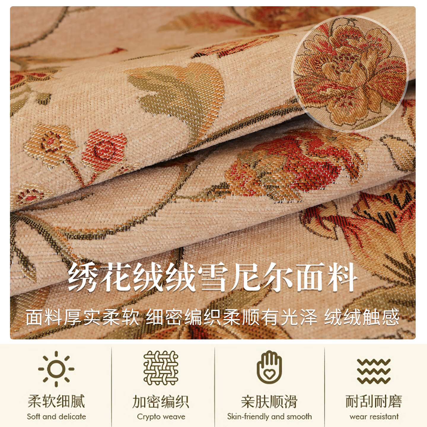 乐唯仕高端抱枕沙发客厅轻奢高级感大号抱枕套靠枕雪尼尔靠背垫2026新款 玛格丽特-米(高定款) 45cm*45cm 含枕芯