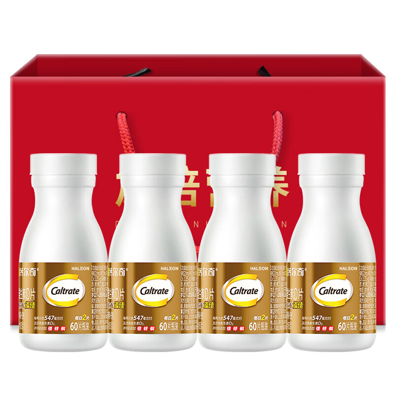 钙尔奇 钙片 女士成人中老年 补钙 多种矿物质维生素D 金钙尔奇添佳钙片 240粒/共4瓶+礼袋 送礼