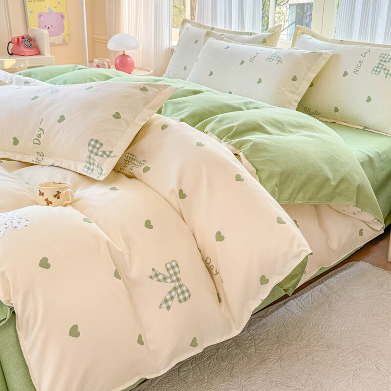 多兰诗（Duolanshi）春秋加厚磨毛四件套 ins四件套花卉田园风格床单被套四件套 伊莎贝拉M 2.0米 床单款 被套200*230 四件套
