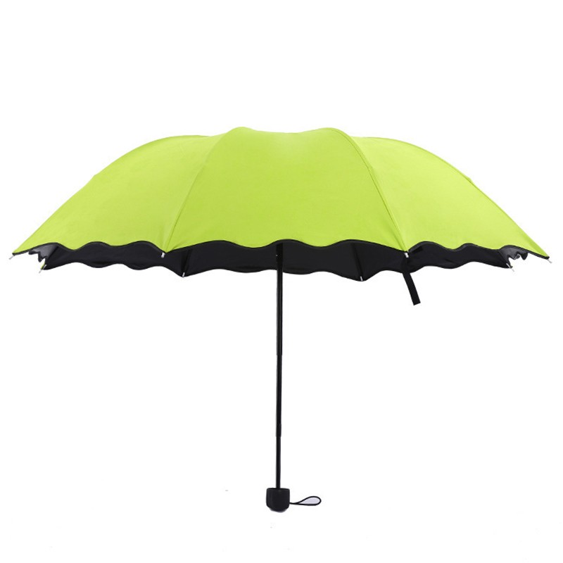 亲海晴雨两用雨伞 加厚男女两用雨伞防晒折叠太阳伞 学生女士遮阳伞创意伞 大号 绿色