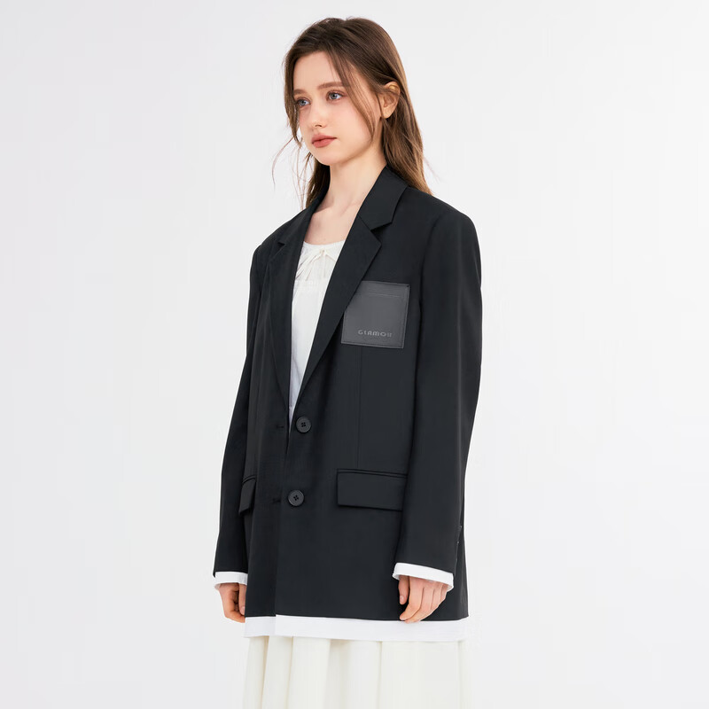 乐町简约廓形西装 黑色(预售) L