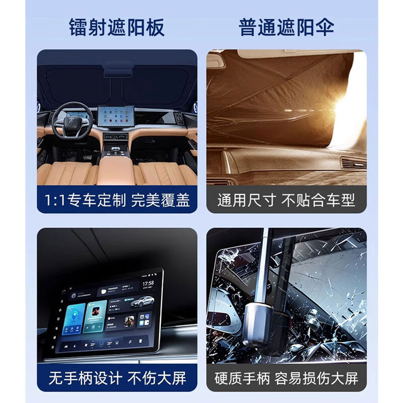 语森忆长安深蓝S05汽车遮阳板前挡遮光防晒伞隔热帘挡罩风玻璃配 S05定制镭射遮阳板赠收纳袋 深蓝汽车S052025-2025款