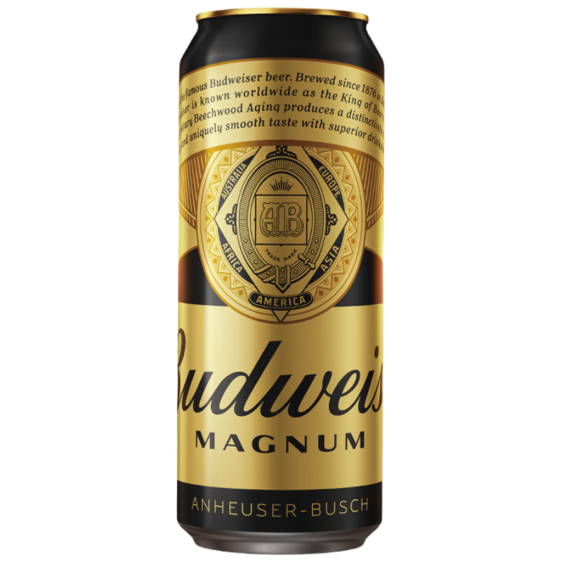 百威黑金啤酒500ml*12听整箱装烈性拉格焦香醇厚京东自营