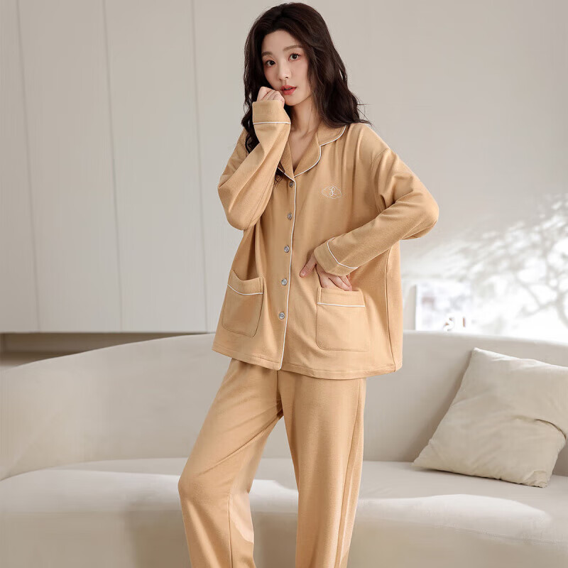 猫人(MiiOW)睡衣女秋冬季加绒保暖2025新款阳离子羊毛蚕丝家居服套装 诺姜黄 2XL 【建议140-160斤】