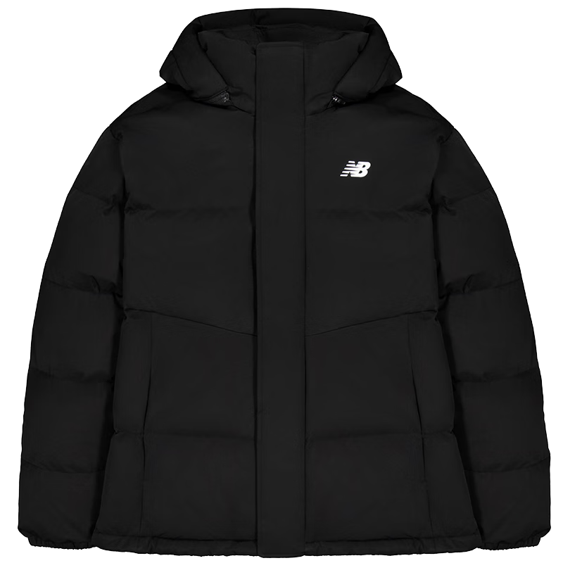 NEW BALANCE NB官方冬季连帽休闲潮流百搭面包服防寒保暖鹅绒短款运动羽绒服 BK NPF47031 L