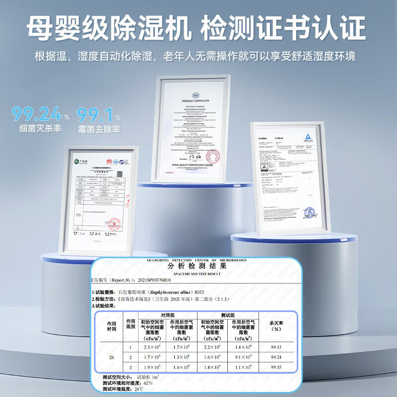 苏宁宜品 除湿机抽湿机家用静音抽湿器室内小型干衣机吸湿机卧室地下室回南天除湿神器 5L/天 【H10旗舰款】双核+负离子+数显+恒湿