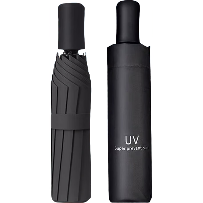 爆款雨伞加大雨伞男女商务伞大号格子折叠雨伞双人三人晴雨伞 黑色UV【手动款】