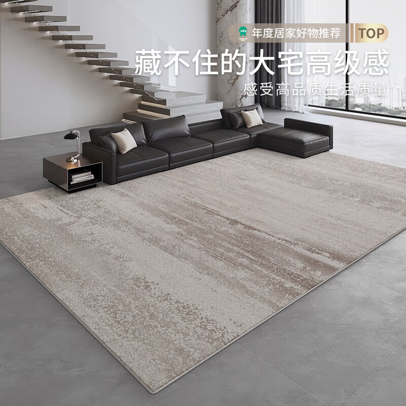 布迪思地毯客厅北欧轻奢高级感免洗可擦防水抗污防滑沙发大尺寸加厚隔凉 榛果雾语【加厚圈绒】 200*300CM【热销尺寸】
