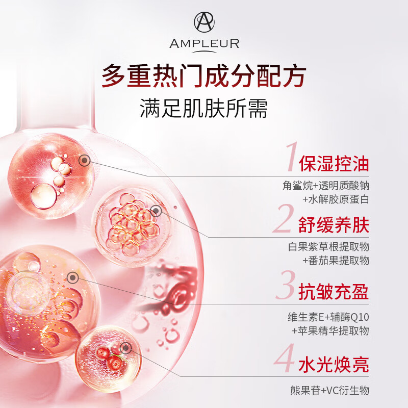 AMPLEUR秋季隔离出游素颜面霜小红罐补水保湿紧致修护滋润清爽不油腻50g 小红罐 -(高保湿) 护肤必备