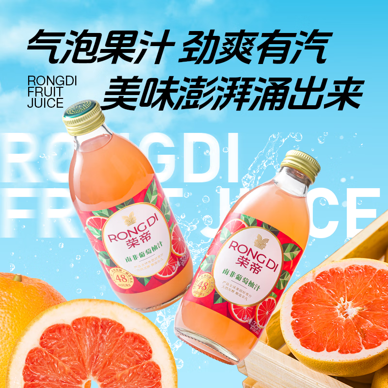 荣帝果汁汽水含气芭乐汁西柚汁菠萝椰子汁气泡水夏天清爽解暑解腻饮料 【12瓶】菲律宾菠萝汁