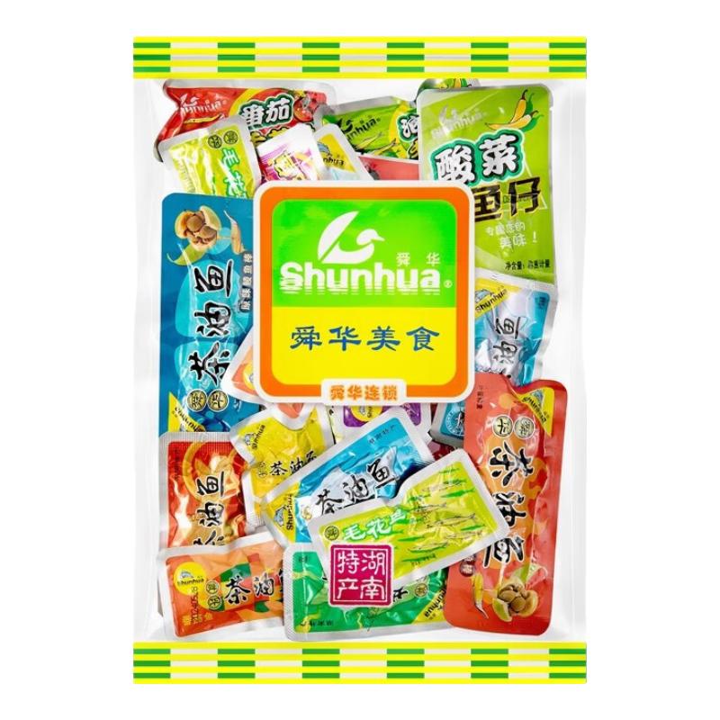 舜華【舜華東江魚(yú)牌】湖南特產(chǎn)小魚(yú)干開(kāi)袋即食香酥魚(yú)肉解饞休閑零食 【綜合口味】茶油魚(yú)混裝500g+花生*2