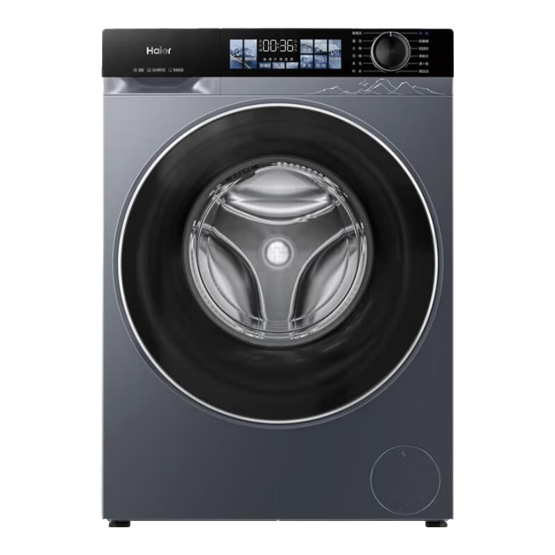 海尔（Haier）旗舰【云溪4.0】10公斤晶彩屏超薄直驱滚筒洗衣机全自动六位减震大容量BE37E精华洗2.0国家补贴 洗烘+直驱超薄+1.15洗净比+智投+蓝盾除菌