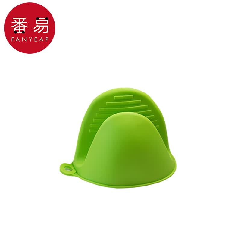 番易手套/隔热A1p301-硅胶防烫手耐高温烤箱烘焙加厚微波炉蒸鱼 硅胶手夹绿色1个