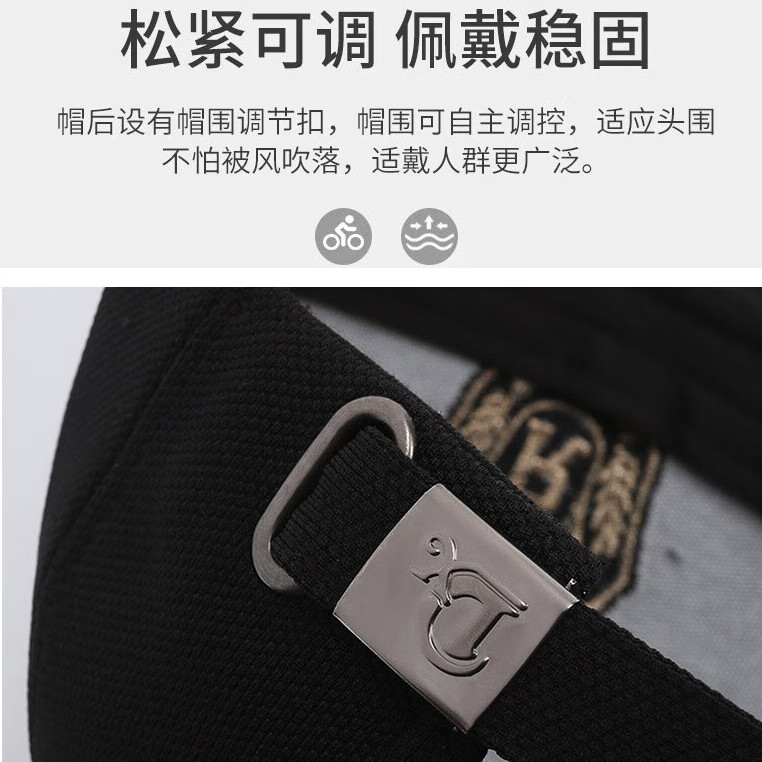 自相遇硬顶帽子男女同款菠萝布金线刺绣R字母遮阳棒球帽时尚百搭鸭舌帽 黑色金秀+礼盒 均码