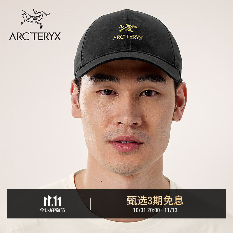 ARC&#039;TERYX始祖鸟 BIRD WORD CAP 男女同款 弯檐帽 24K BLACK/黑色 L-XL