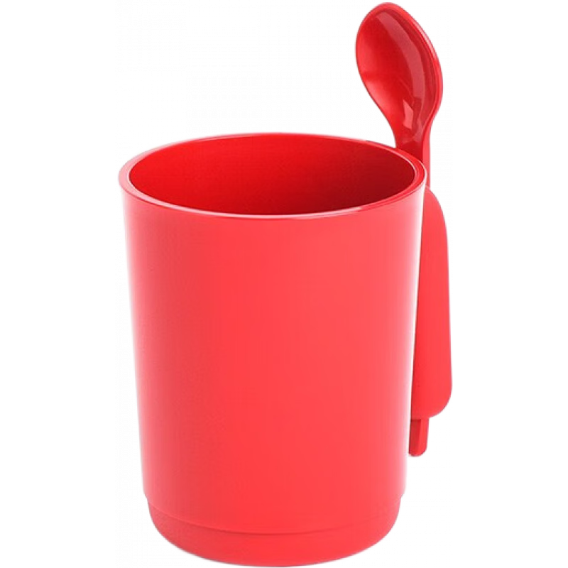 特百惠(Tupperware)帶勺/280ML多彩奶杯咖啡牛奶早餐杯可微波 350ML甜蜜沖調(diào)杯*紅色帶勺