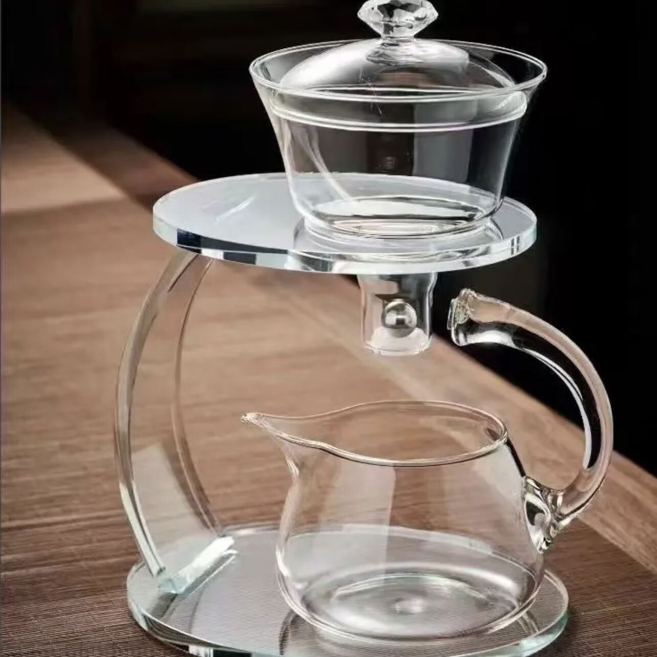 专用自动磁吸式泡茶壶感应出水泡茶一整套茶壶茶具泡茶器创意 透明