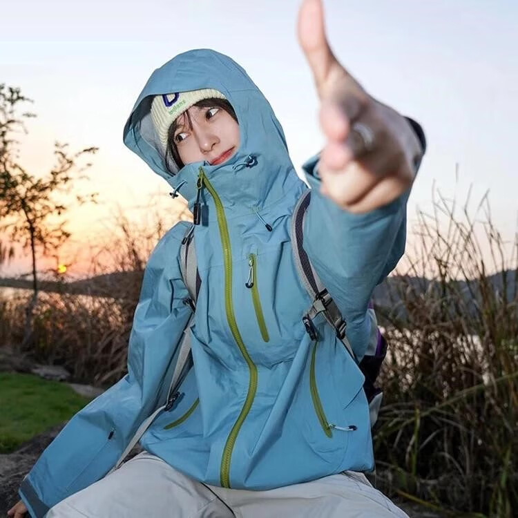棉之雪冲锋衣女男款三合一2025新款春秋户外防风外套美式徒步登山服 芥兰灰-春秋款【男女同款】 7870 L 升级