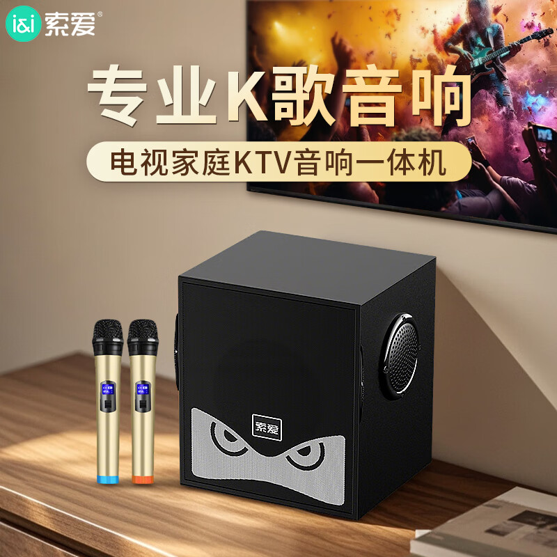 索爱（soaiy）SA-Q51音响卡包套装家庭影院KTV套装家用卡拉ok专业功放机低音炮蓝牙音箱带无线话筒