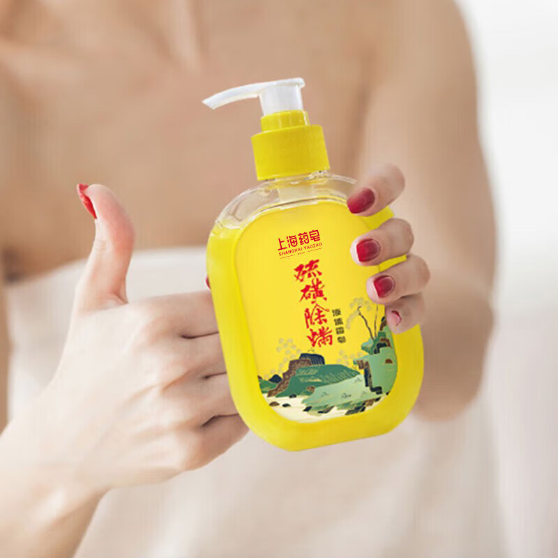 上海药皂硫磺除螨液体香皂380g沐浴露清洁肌肤洗澡洗手洗脸沐浴男女通用 硫磺沐浴露 380g 1瓶