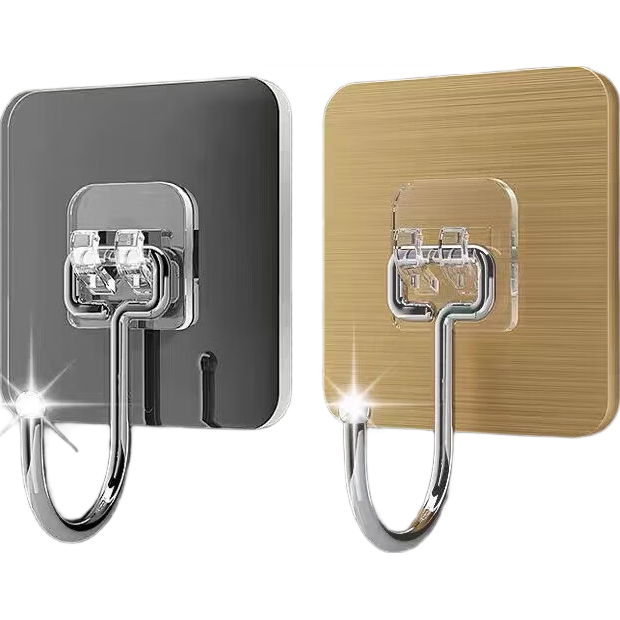 大挂钩强力粘胶墙壁贴挂重物墙贴免打孔承重厨房墙面粘贴无痕粘钩 金色大挂钩【10个装】