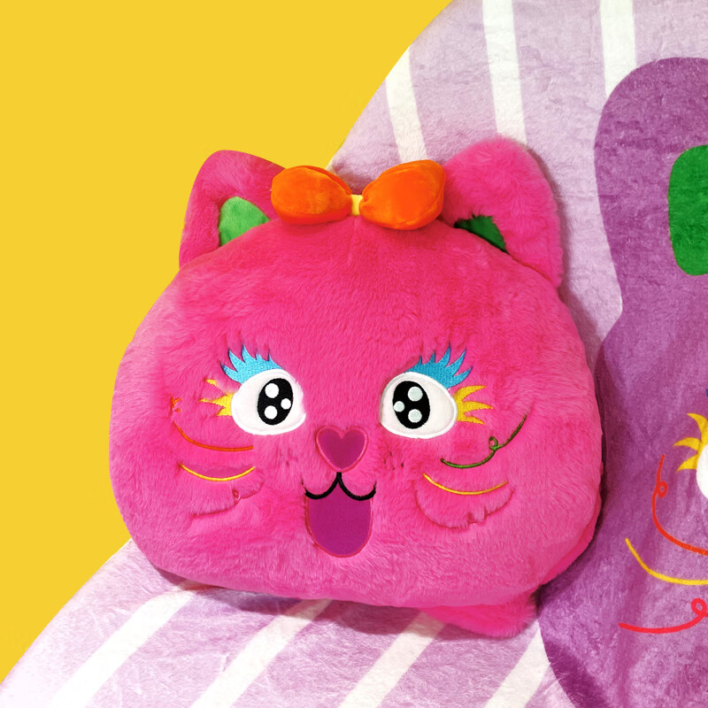 UODYCOCO有蒂棵棵猫猫抱枕被二合一汽车载办公室午睡毯子靠枕两用空调抱毯 抱枕毯（粉甜心猫）