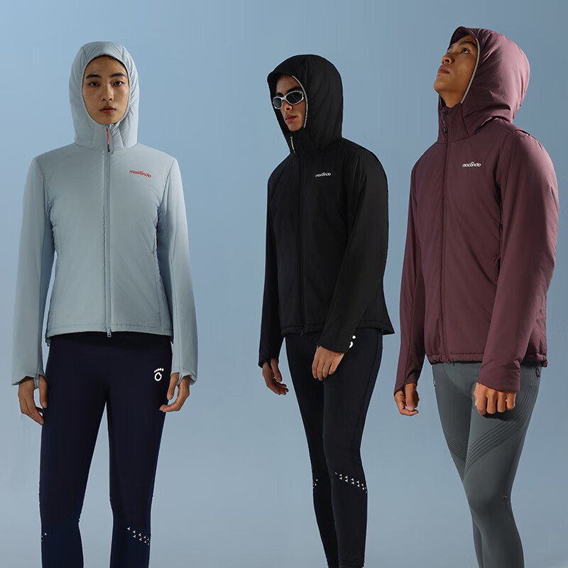 马孔多(macondo)【大正同款】|跑步连帽保暖棉服2代冬季金标P棉湿态防风防泼水 黑色(80g金标P棉) 女 2XL